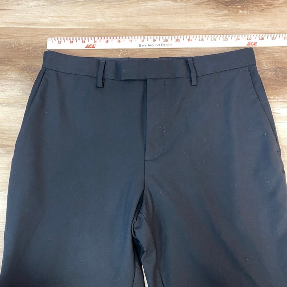 Banana Republic Pants Tailored Fit Black Trousers Men 33x28 Performance Stretch - Picture 2 of 9